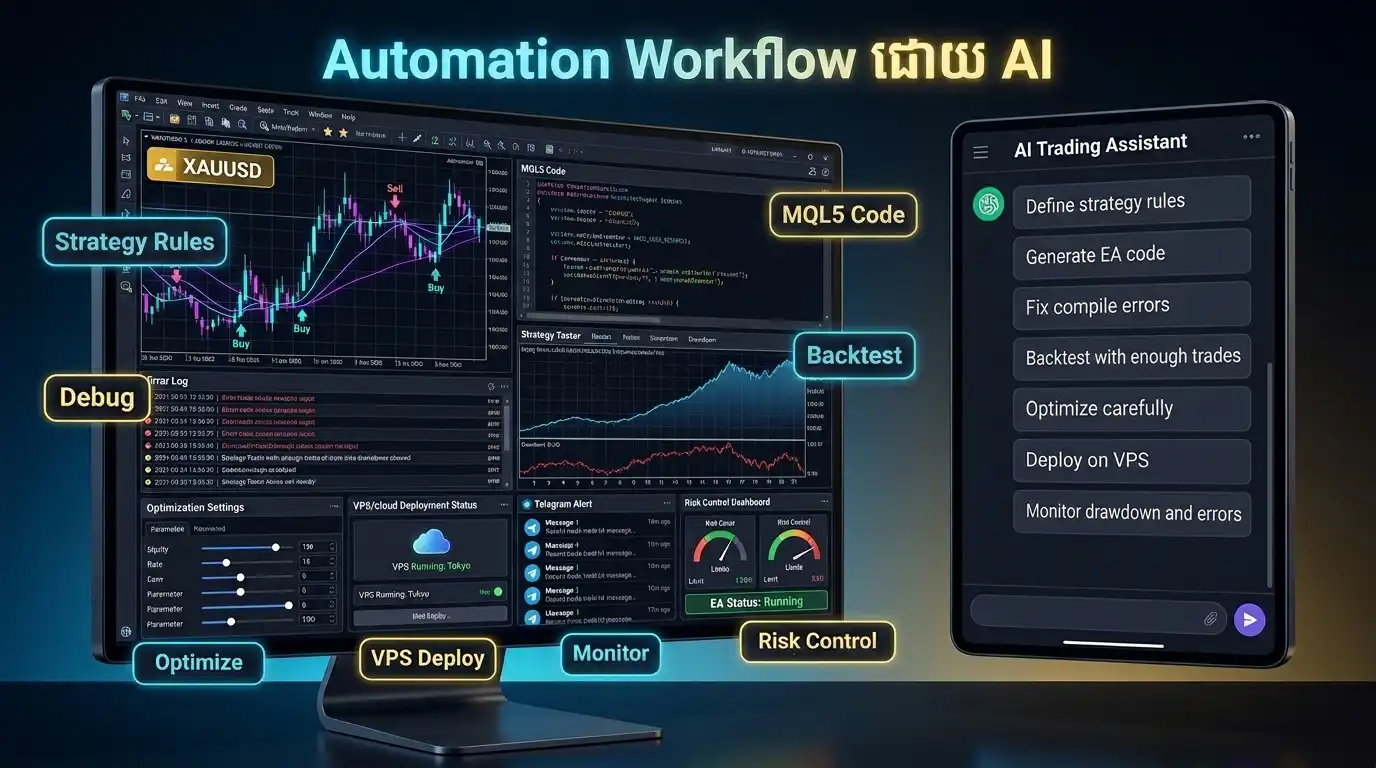 AI trading automation workflow dashboard