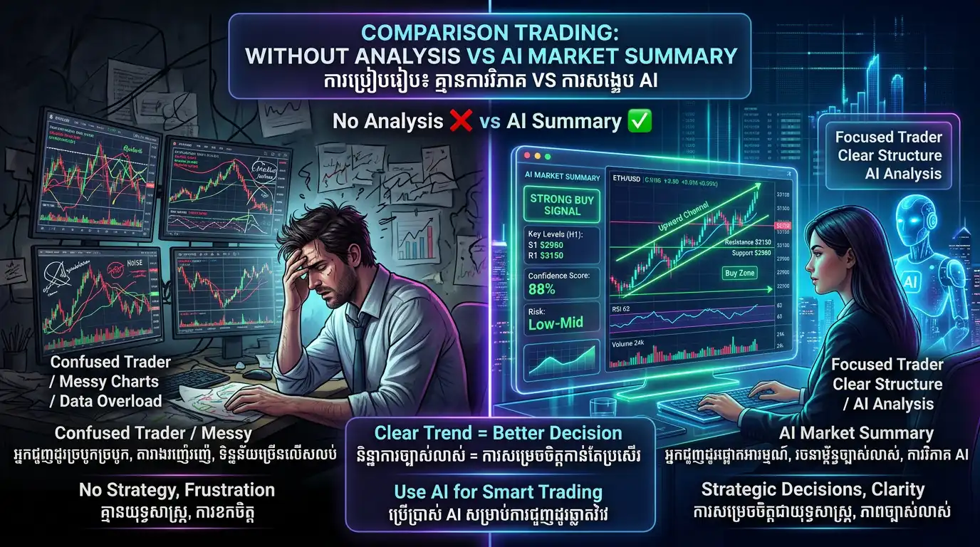 AI market summary chart illustration