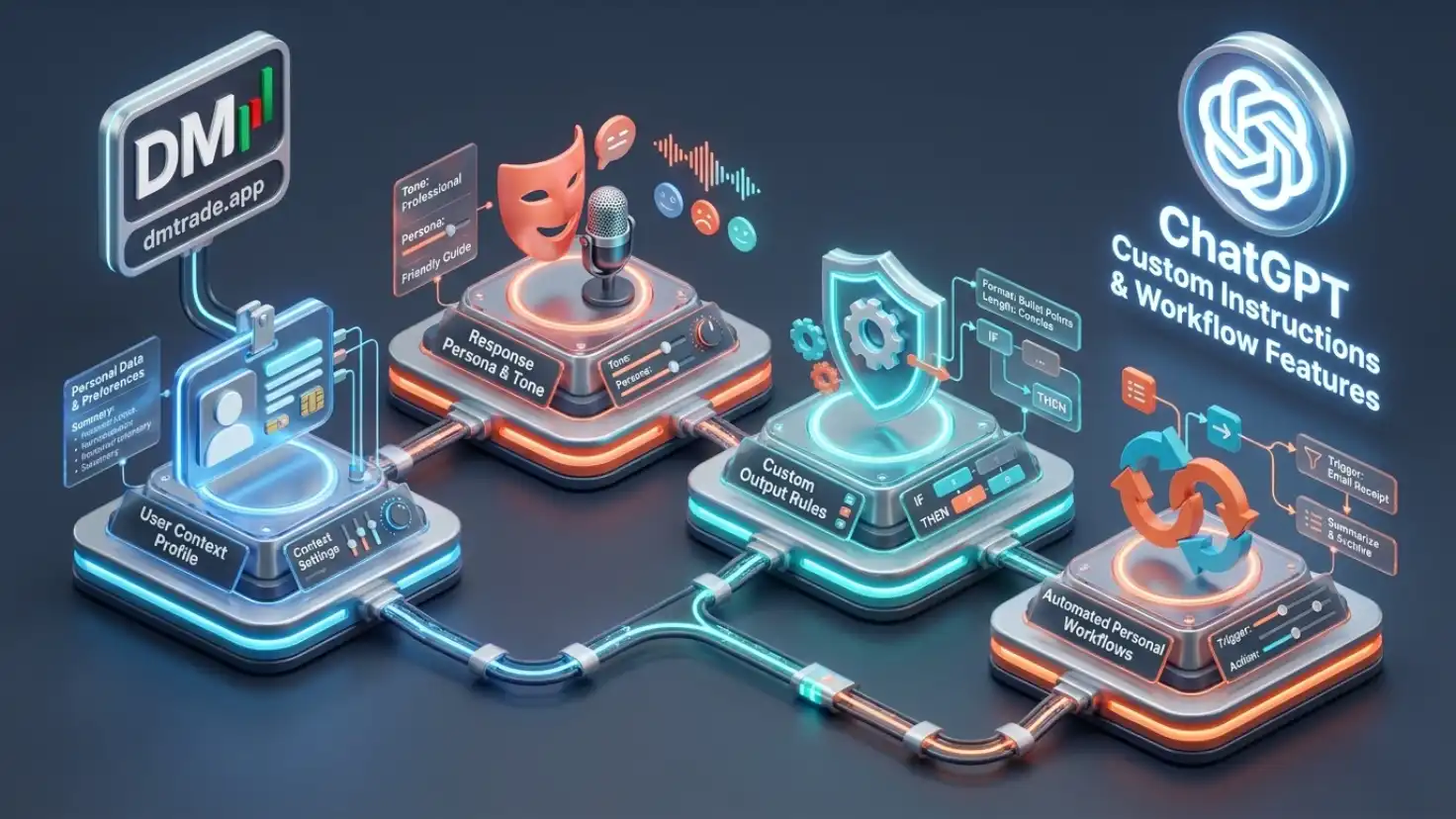Infographic Custom Instructions និង Personal Workflow