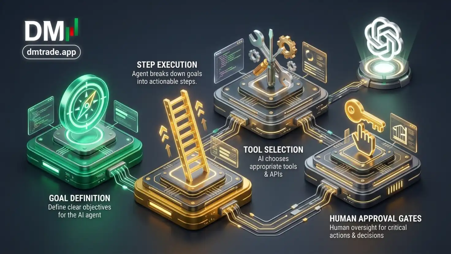 Infographic Agentic Workflows និង Human Approval