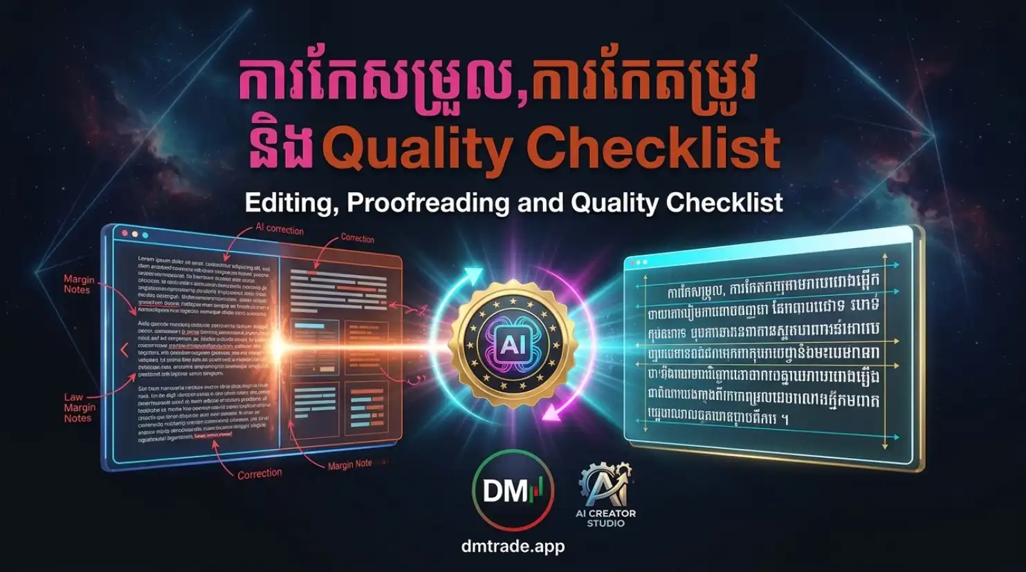 Editing, Proofreading និង Quality Checklist