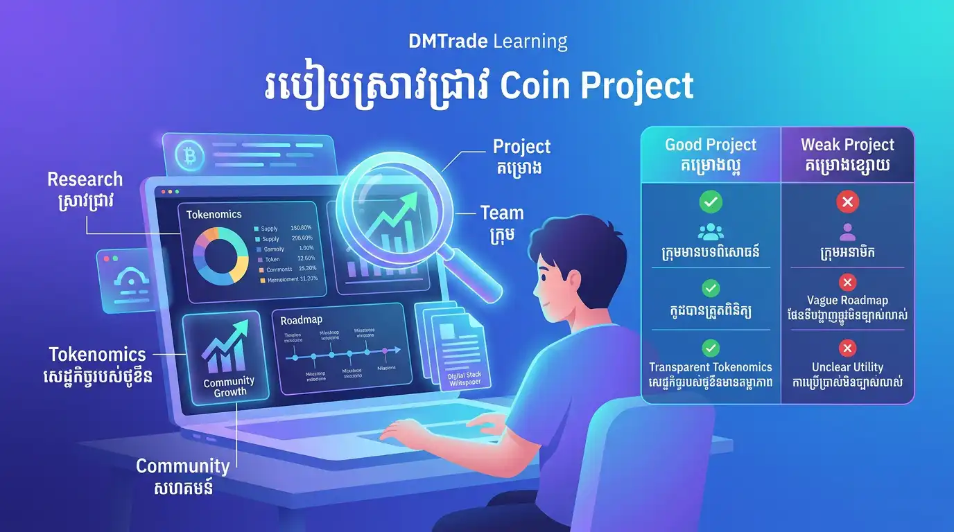 Coin research chart illustration