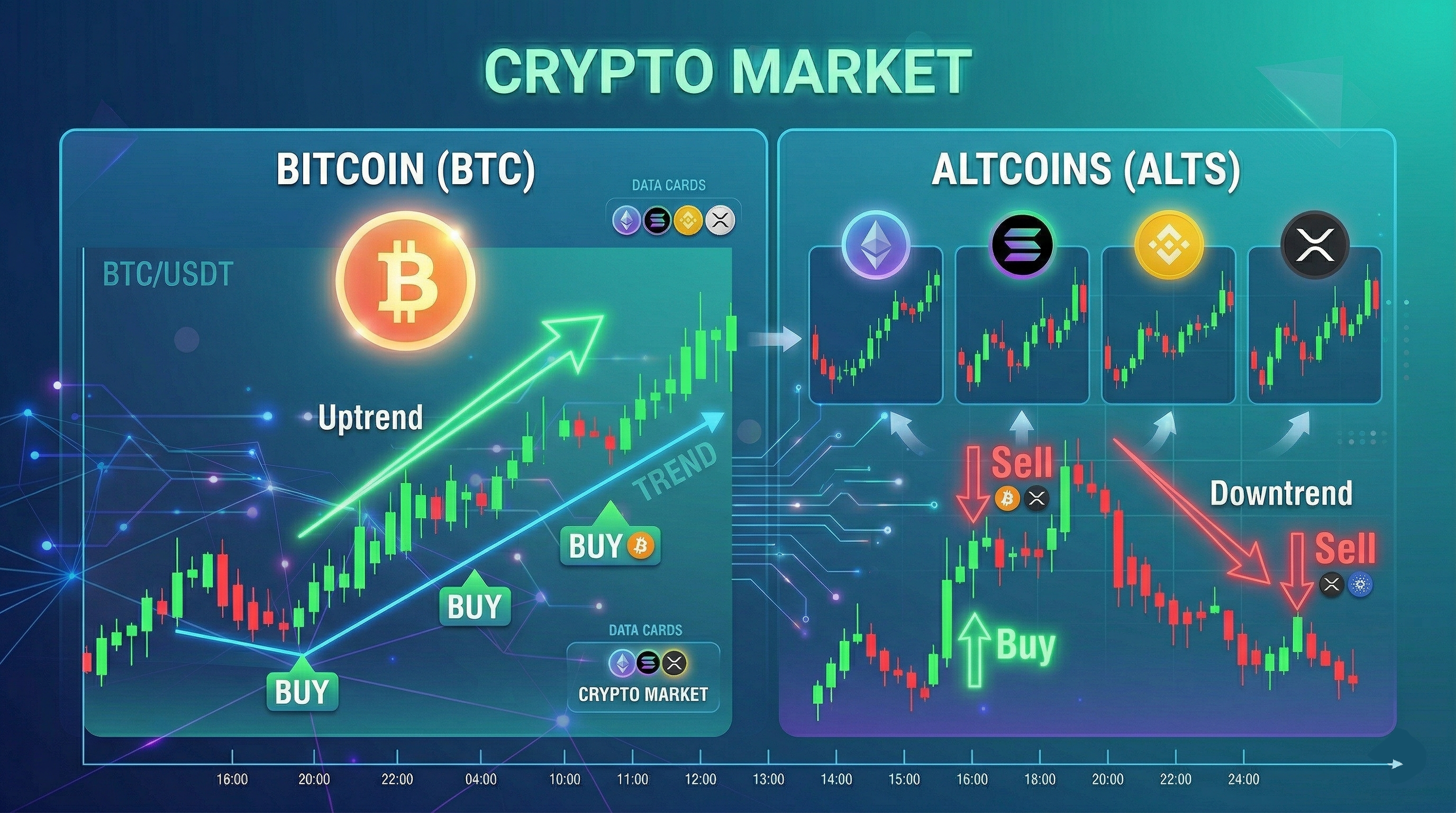 Crypto chart illustration