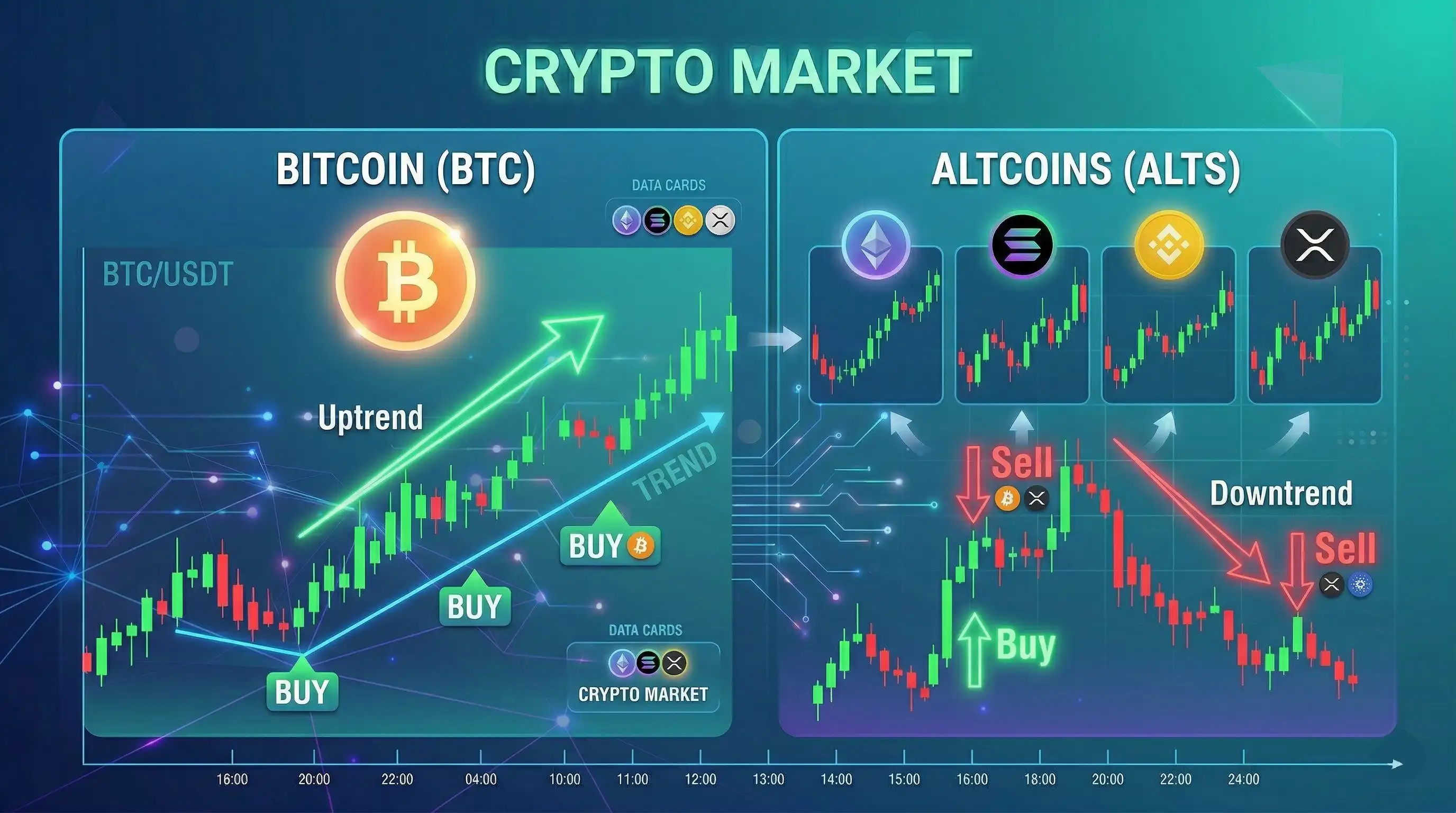 Crypto chart illustration