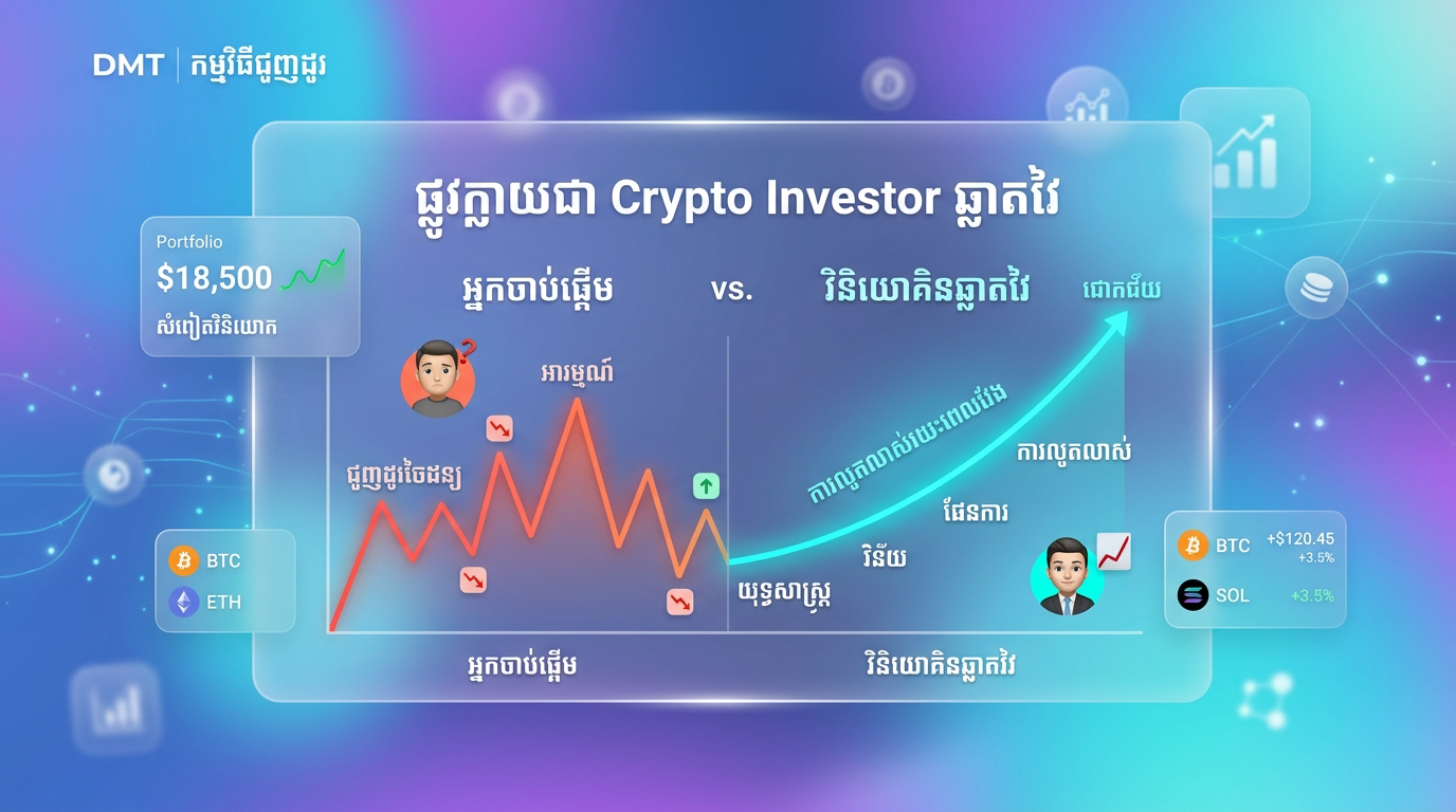 Crypto investor chart illustration