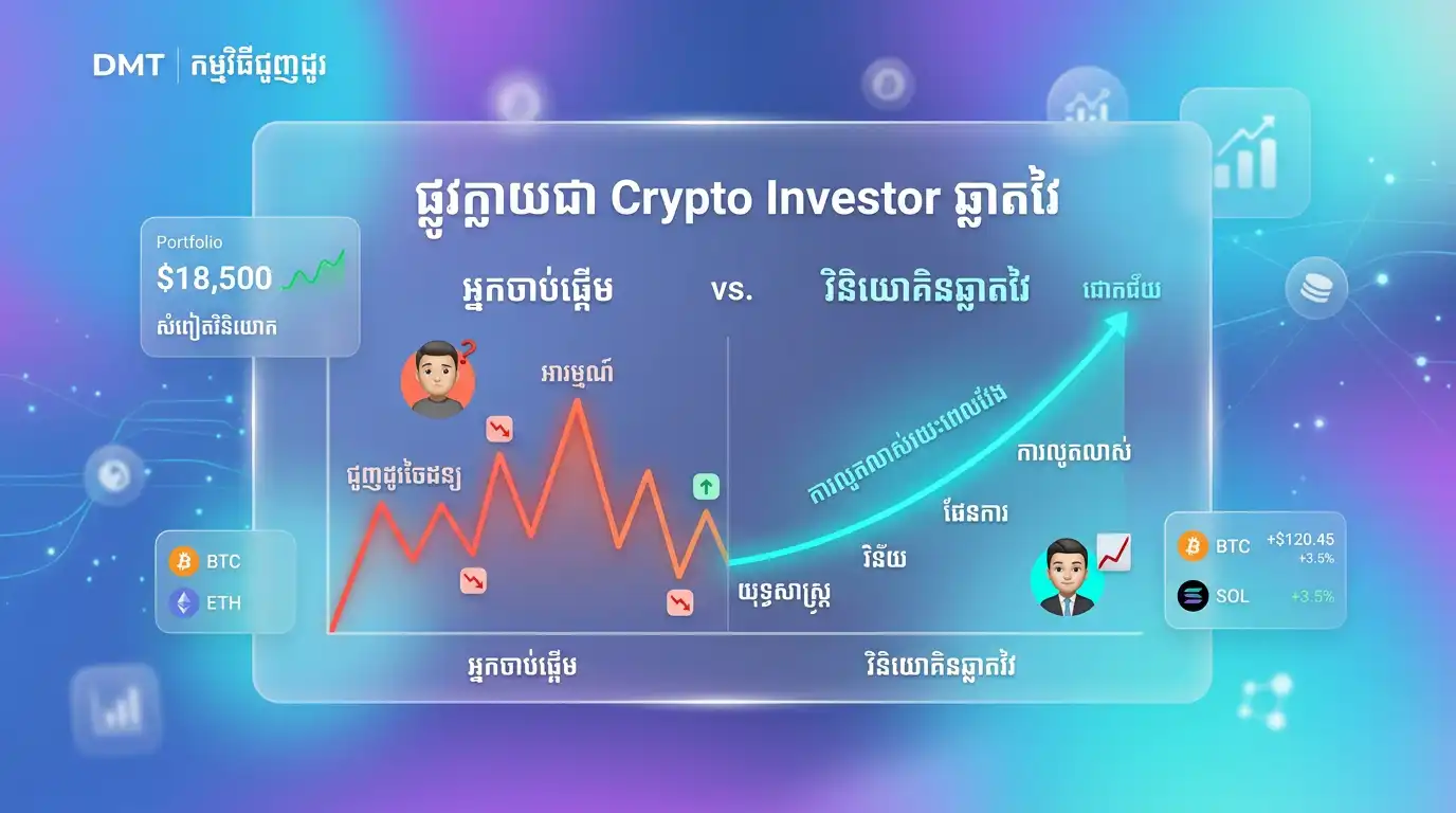 Crypto investor chart illustration