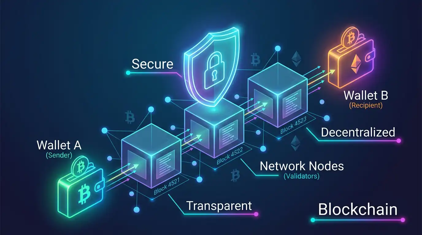 Blockchain chart illustration