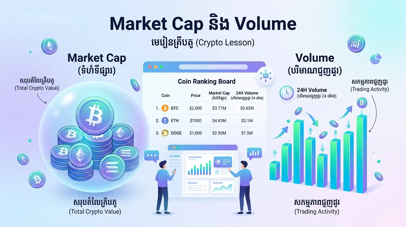 Market Cap and Volume chart illustration
