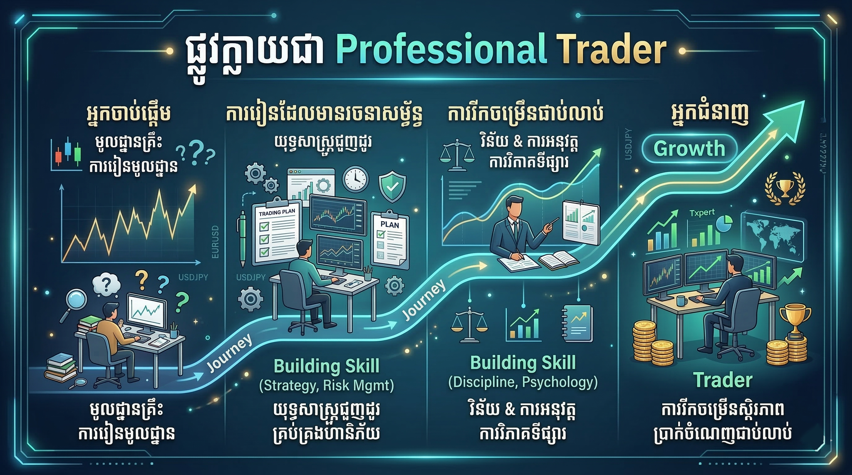 Professional trader chart illustration
