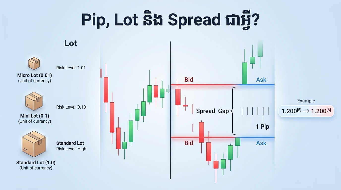 Pip lot spread chart illustration