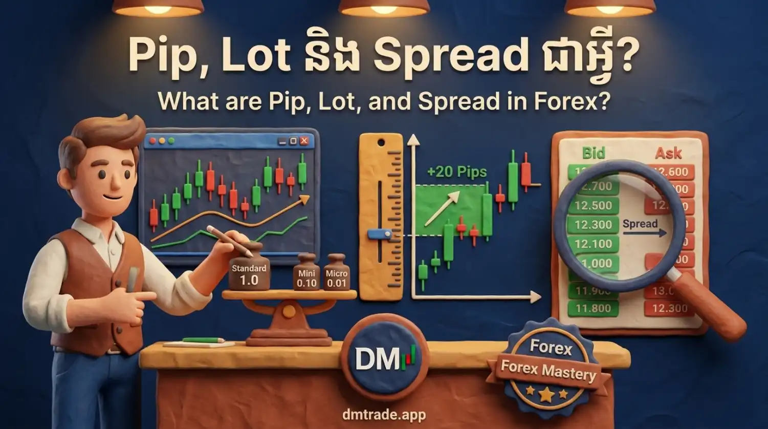 មេរៀនទី៣ ៖ Pip, Lot និង Spread ជាអ្វី?