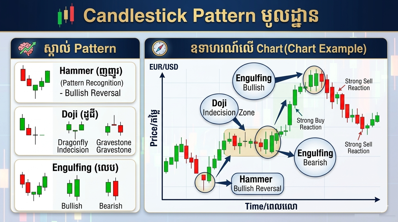 Candlestick pattern chart illustration