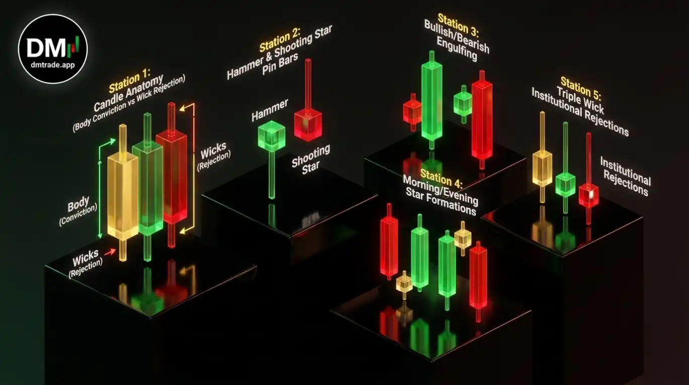 Infographic Price Action & Candlestick Patterns លើមាស