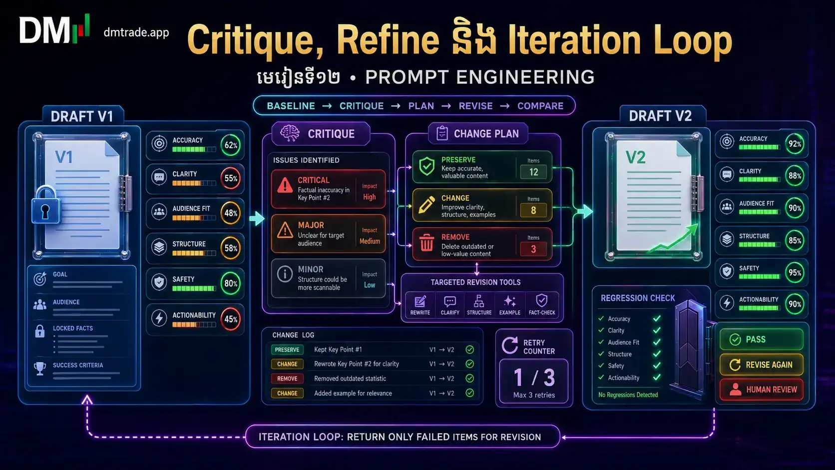 មេរៀនទី១២៖ Critique, Refine និង Iteration Loop