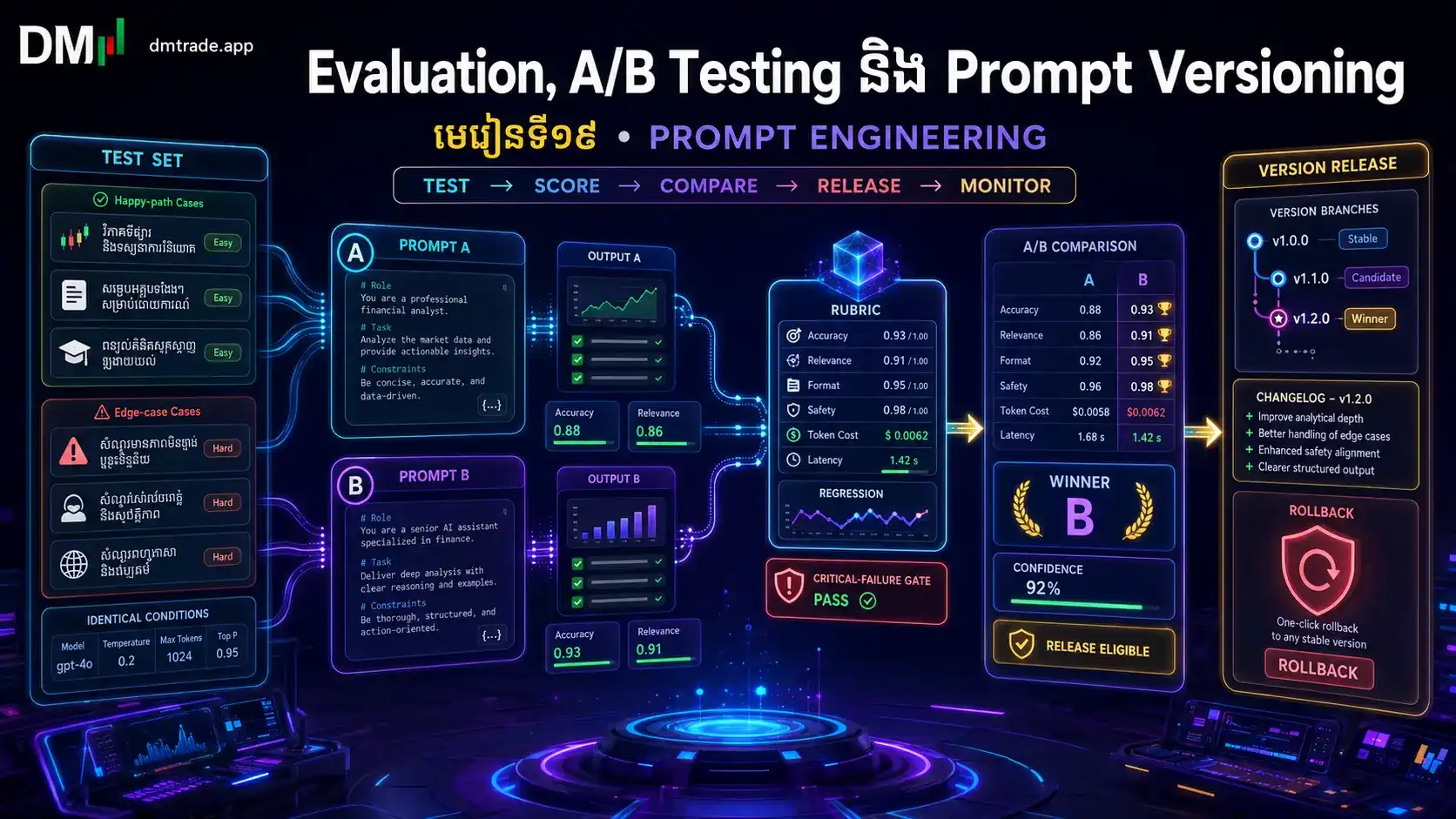 មេរៀនទី១៩៖ Evaluation, A/B Testing និង Prompt Versioning