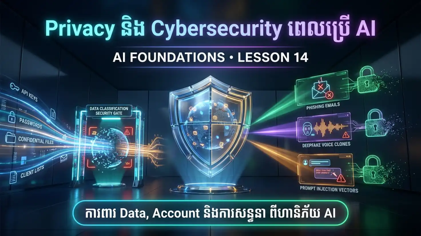 មេរៀនទី១៤៖ Privacy និង Cybersecurity ពេលប្រើ AI