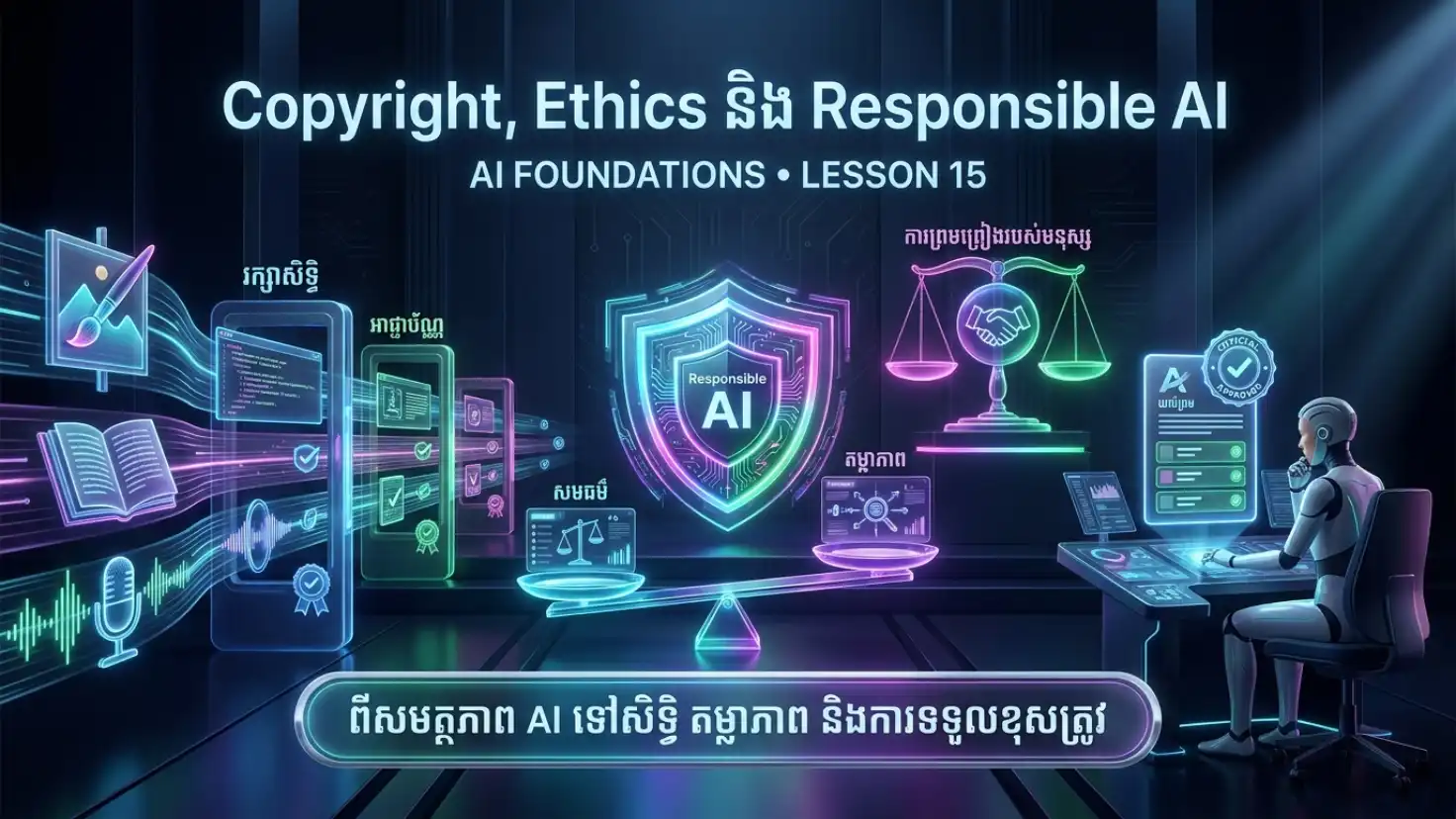 មេរៀនទី១៥៖ Copyright, Ethicsនិង Responsible AI